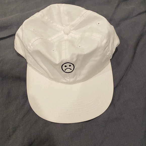 Yung Lean Sadboys Bladee Drain Gang Gravity Boys Shield Gang Sad Face Hat White - Picture 2 of 5